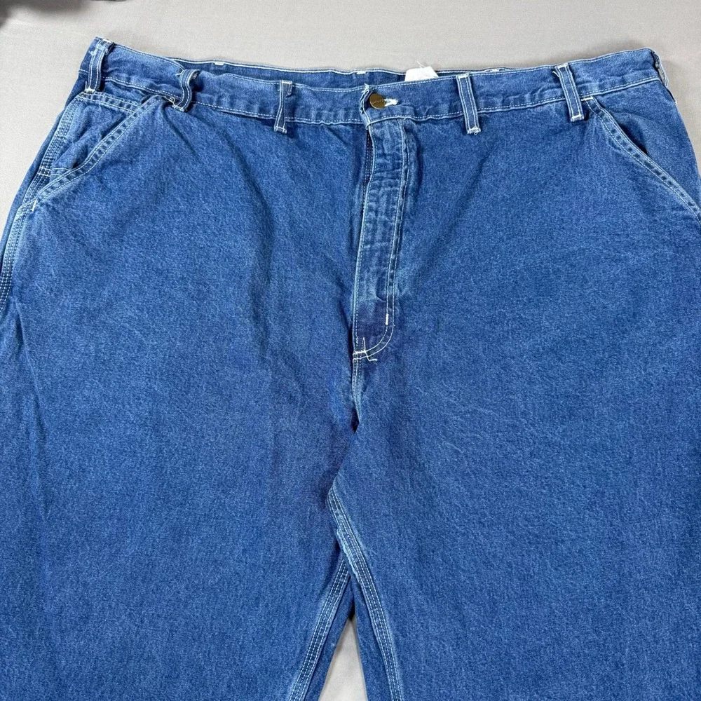 Vintage Carhartt Carpenter Jeans USA Fits 46x30 Blue Denim Work Pants Men's
